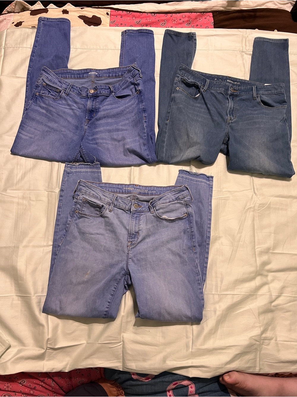 Old Navy Rockstar Skinny Jeans 3 Pair Bundle Blue Denim